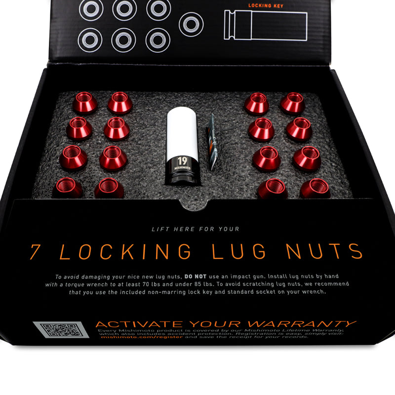 Mishimoto Aluminum Locking Lug Nuts 1/2 X 20 23pc Set Silver Mishimoto Lug Nuts  AXOPROS