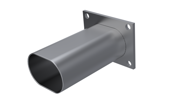 QTP 3in Weld-On QTEC Low Profile Conncetion Oval Tube Kit QTP Exhaust Cutouts  AXOPROS