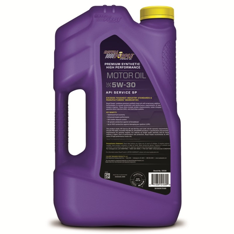 Royal Purple Premium Synthetic High Performance Multi-Grade 5W-30 Motor Oil - 5 Quart Royal Purple Motor Oils  AXOPROS