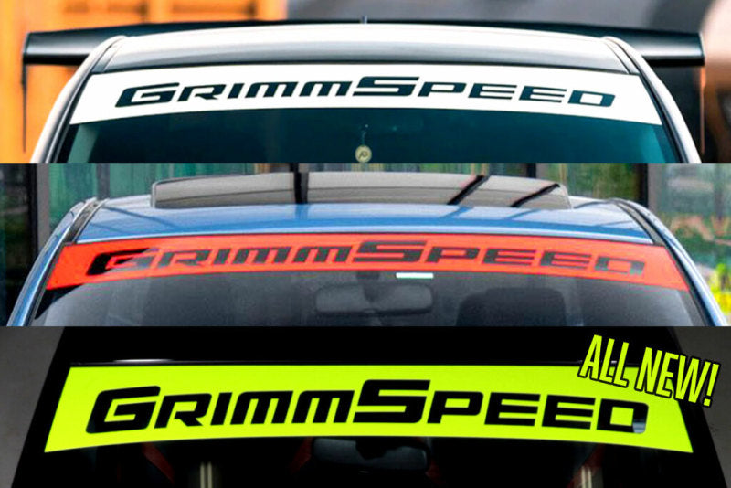 GrimmSpeed 2002+ Subaru WRX/STI / 05-09 Legacy GT Windshield Banner 43in. - White GrimmSpeed Stickers/Decals/Banners  AXOPROS
