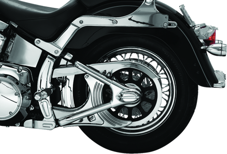 Kuryakyn Boomerang Frame Covers 08-17 Softails Chrome - AXOPROS Kuryakyn Frame Sliders  