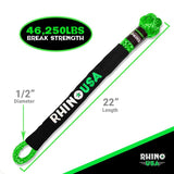 Rhino USA Synthetic Soft Shackles Green (2-Pack) Rhino USA Shackle Kits  AXOPROS
