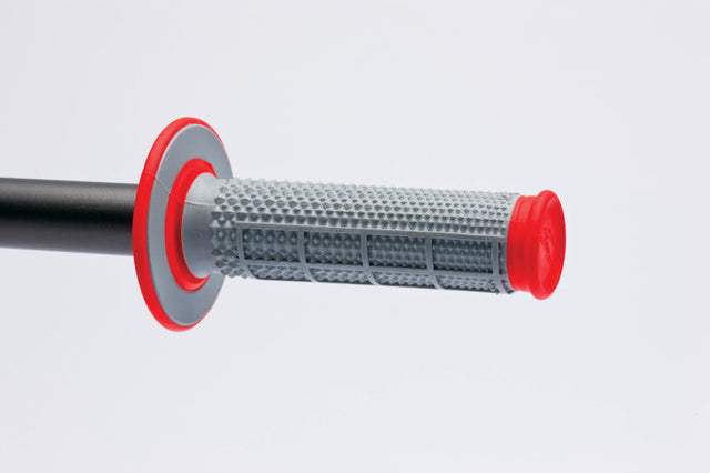 Renthal MX Dual Compound Grips Tapered 1/2 Waffle - Grey/ Red Renthal Grips  AXOPROS