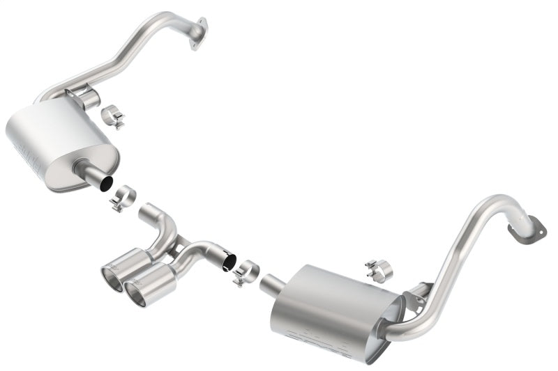 Borla 14-15 Porsche Cayman/Boxster (981) RWD 2Dr Dual Center Rear Exit Catback 4in Tip Exhaust Sys Borla Catback  AXOPROS