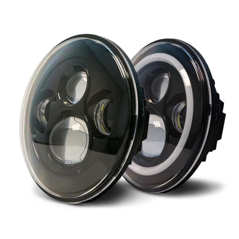 DV8 Offroad 07-18 Jeep Wrangler JK LED Projector Headlights w/ Angel Eyes DV8 Offroad Headlights  AXOPROS