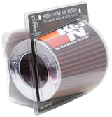 K&N Universal Air Filter Chrome Round Tapered Red - 4in Flange ID x 1.125in Flange Length x 5.5in H K&N Engineering Air Filters - Universal Fit  AXOPROS