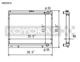Koyo 1998-Aug 2000 Nissan Skyline GT-R R34 2.6L Turbo Radiator Koyo Radiators  AXOPROS