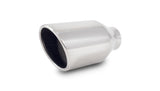 Vibrant 4in Round SS Exhaust Tip (Double Wall Resonated Angle Cut Rolled Edge) Vibrant Tips  AXOPROS
