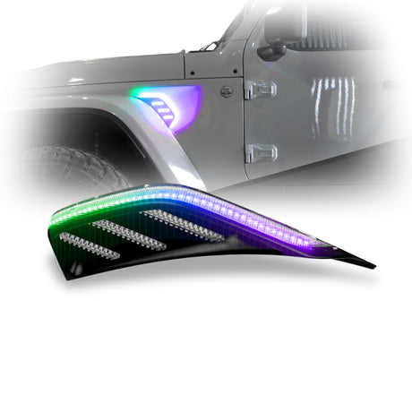 XKGLOW XK Glow XKmax Jeep Air Vent Light RGB+ Amber Turn & Running App Cntl Light Accessories and Wiring aftermarket performance part