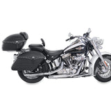 Mustang Motorcycle Mustang 06-17 Harley Softail Wide Tire (200mm) Wide Touring Recessed Passenger Seat w/Studs - Black Passenger Motorcycle Seats aftermarket performance part