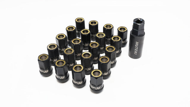 Wheel Mate Muteki HR38 Open End Lug Nuts 12x1.25 Titanium Chrome / Yellow Ring Wheel Mate Lug Nuts  AXOPROS