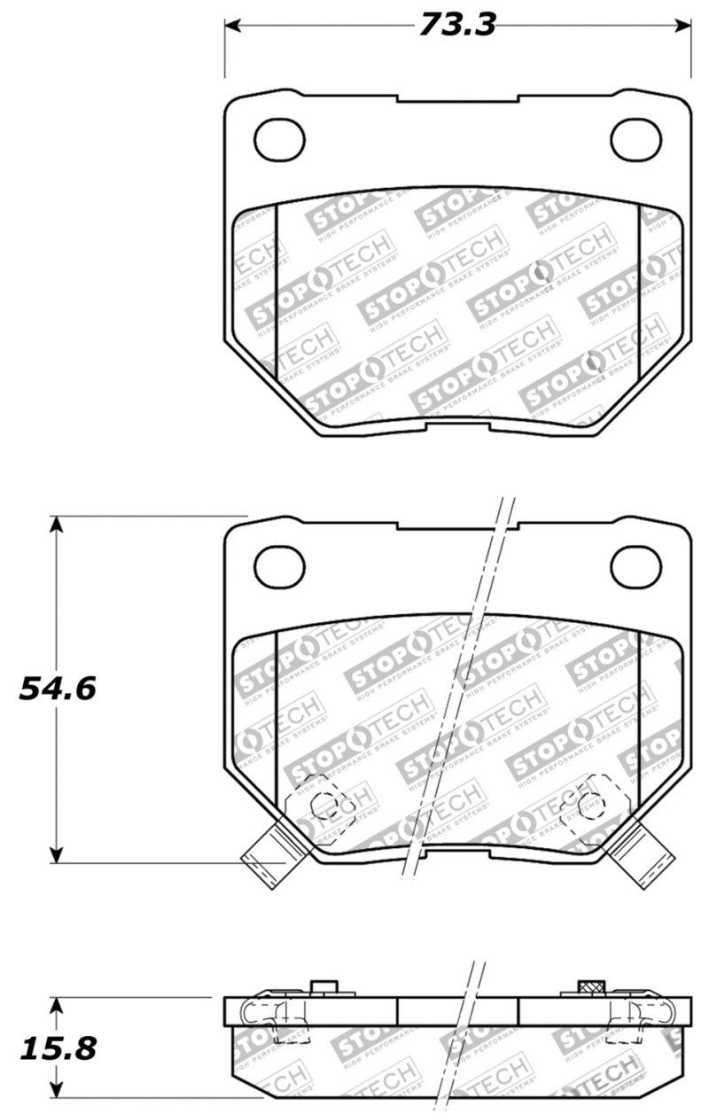 StopTech Performance 06-07 Subaru Impreza WRX (Exc STi) Rear Brake Pads Stoptech Brake Pads - Performance  AXOPROS