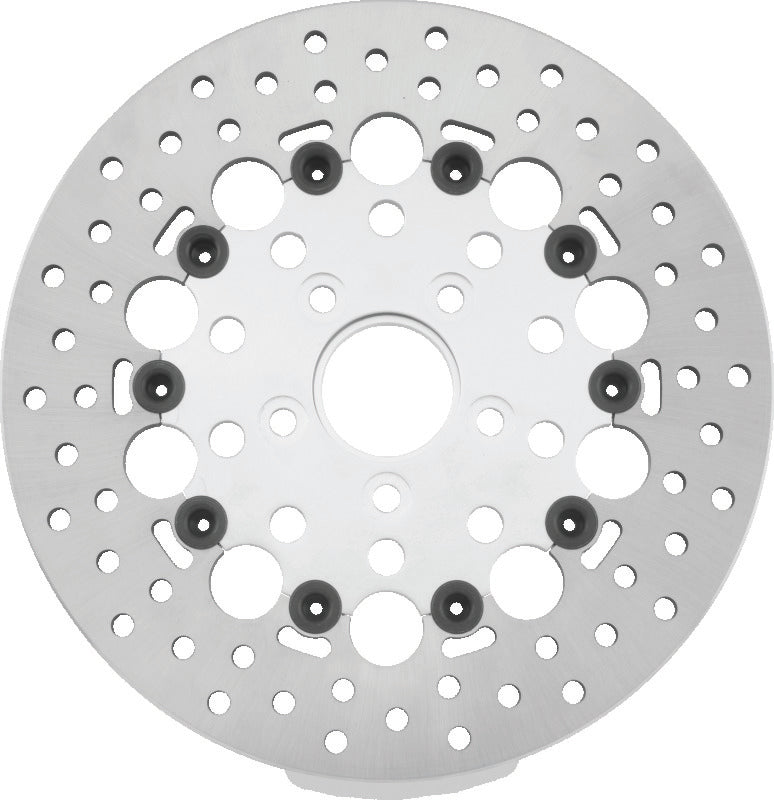 Twin Power 84-17 Big Twin Exc 08-17 FLH FLT Rear 11.5 Floating Rotor Silver Holes TwinPower Brake Rotors - OE  AXOPROS