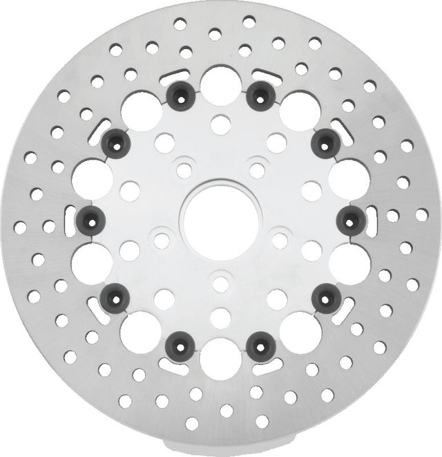 Twin Power 84-17 Big Twin Exc 08-17 FLH FLT Rear 11.5 Floating Rotor Silver Holes TwinPower Brake Rotors - OE  AXOPROS