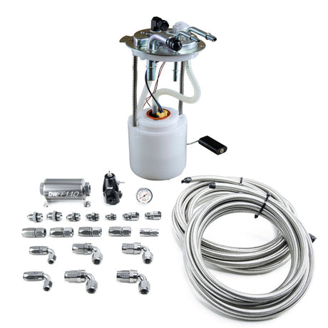 DeatschWerks 05-19 Yukon/Tahoe/Suburban DW400 Pump Module and Return SS CPE Plumbing Kit DeatschWerks Fuel Pumps  AXOPROS