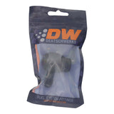 DeatschWerks 10AN ORB Male to 6AN Male Flare Low Profile 90-Degree Swivel - Anodized Matte Black DeatschWerks Fittings  AXOPROS