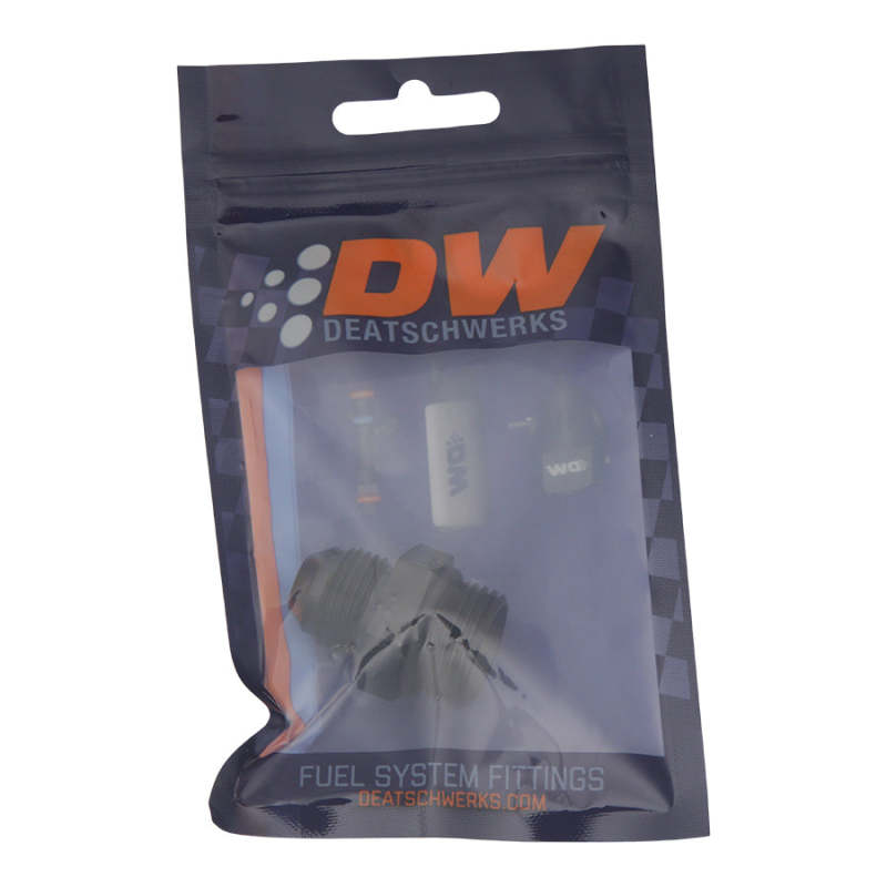 DeatschWerks 10AN ORB Male to 8AN Male Flare Adapter (Incl O-Ring) - Anodized Matte Black DeatschWerks Fittings  AXOPROS