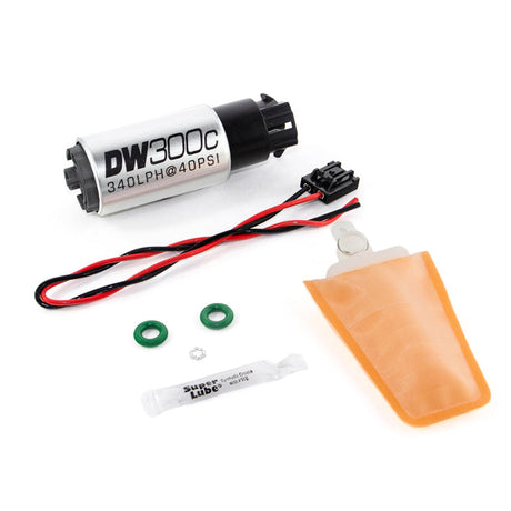 DeatschWerks 340lph DW300C Compact Fuel Pump w/ 04+ Lotus Elise/Exige Set Up Kit (w/ Mounting Clips) DeatschWerks Fuel Pumps  AXOPROS