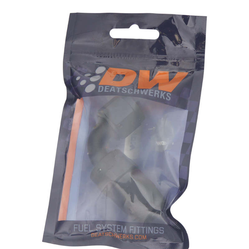 DeatschWerks 6AN Female Swivel 90-Degree Hose End CPE - Anodized Matte Black DeatschWerks Fittings  AXOPROS