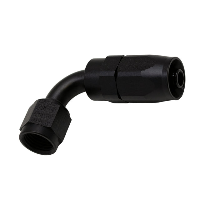 DeatschWerks 6AN Female Swivel 90-Degree Hose End CPE - Anodized Matte Black DeatschWerks Fittings  AXOPROS