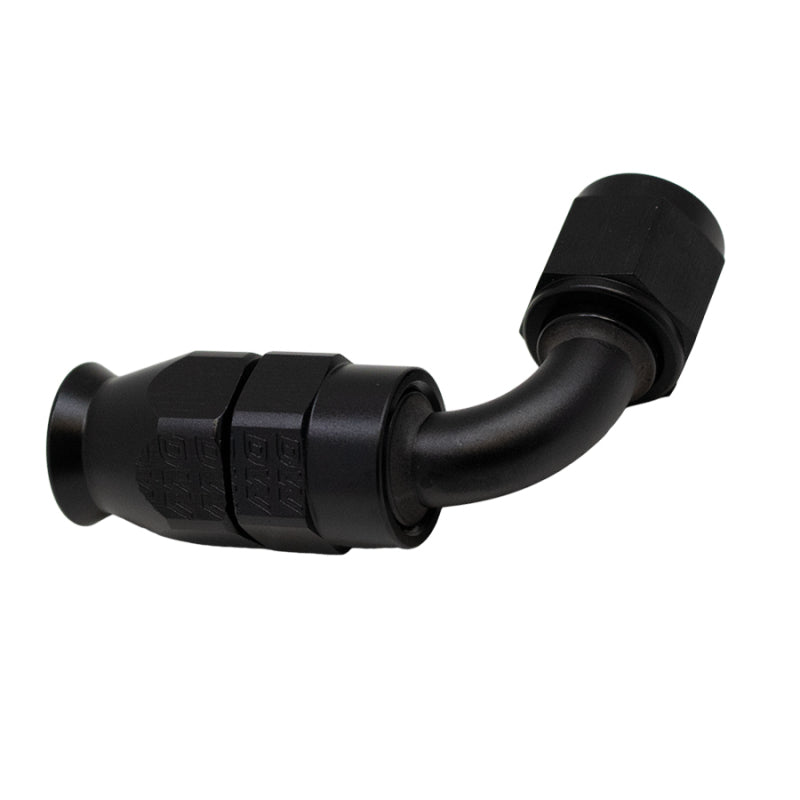 DeatschWerks 6AN Female Swivel 90-Degree Hose End PTFE (Incl 1 Olive Insert) - Anodized Matte Black DeatschWerks Fittings  AXOPROS