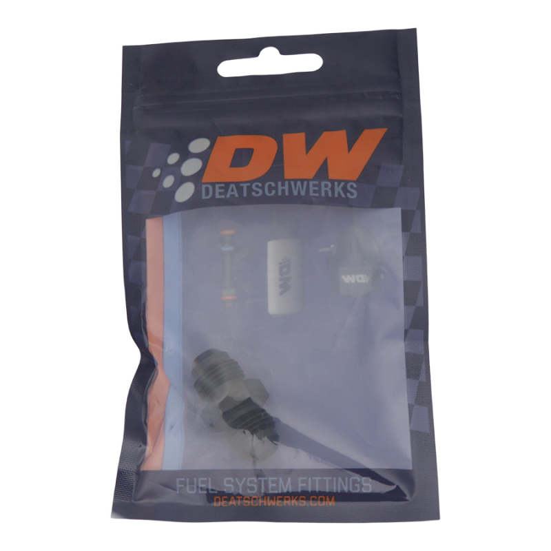 DeatschWerks 6AN Male Flare to 6AN Male Flare Coupler - Anodized Matte Black DeatschWerks Fittings  AXOPROS