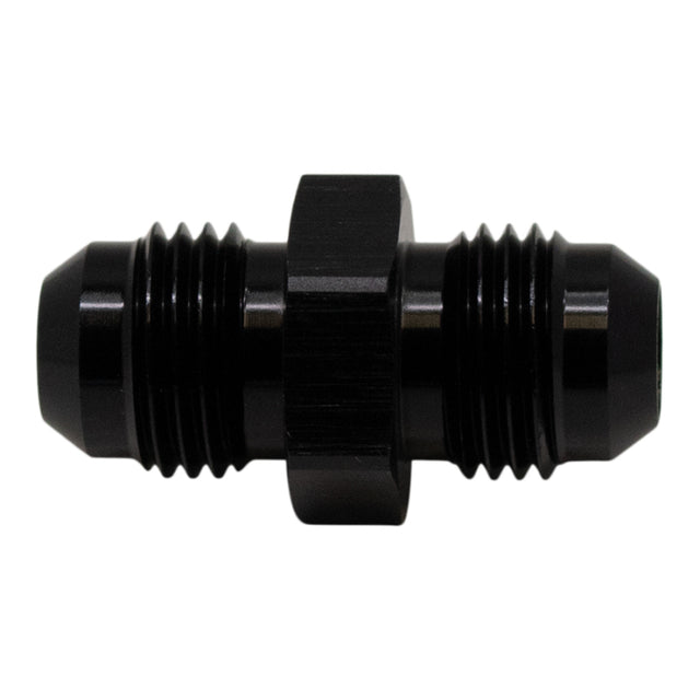 DeatschWerks 6AN Male Flare to 6AN Male Flare Coupler - Anodized Matte Black DeatschWerks Fittings  AXOPROS
