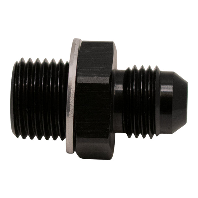 DeatschWerks 6AN Male Flare to M16 X 1.5 Male Metric Adapter (Incl Washer) - Anodized Matte Black DeatschWerks Fittings  AXOPROS