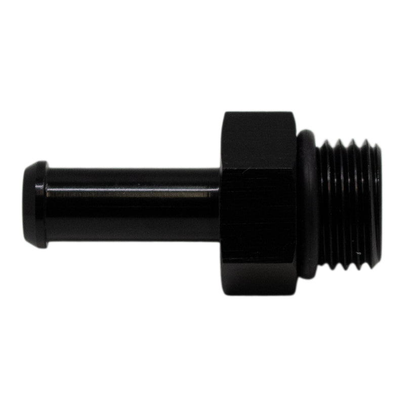 DeatschWerks 6AN ORB Male to 5/16in Male Barb Fitting (Incl O-Ring) - Anodized Matte Black DeatschWerks Fittings  AXOPROS