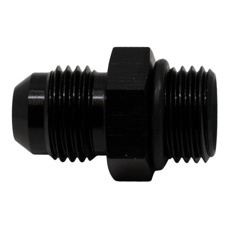 DeatschWerks 6AN ORB Male to 6AN Male Flare Adapter (Incl O-Ring) - Anodized Matte Black DeatschWerks Fittings  AXOPROS