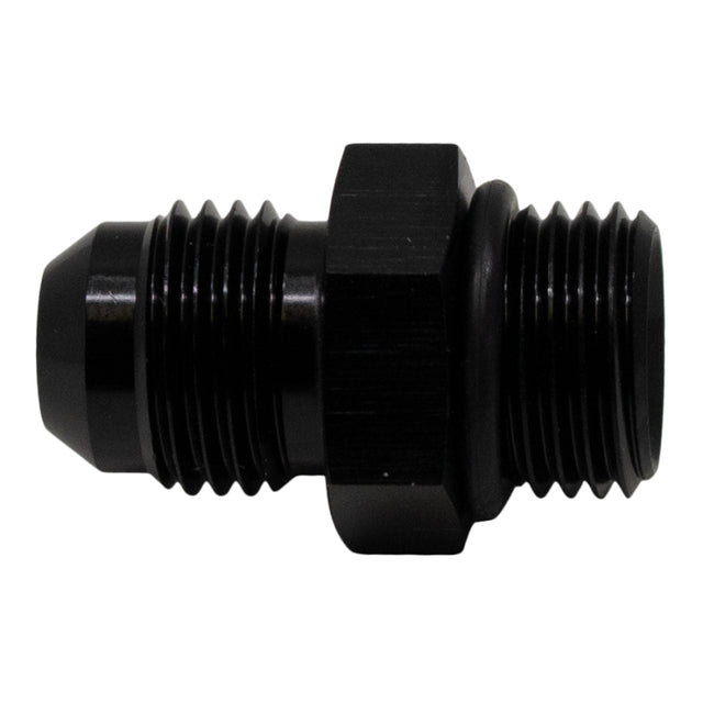 DeatschWerks 6AN ORB Male to 6AN Male Flare Adapter (Incl O-Ring) - Anodized Matte Black DeatschWerks Fittings  AXOPROS