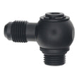 DeatschWerks 6AN ORB Male to 6AN Male Flare Low Profile 90-Degree Swivel - Anodized Matte Black DeatschWerks Fittings  AXOPROS