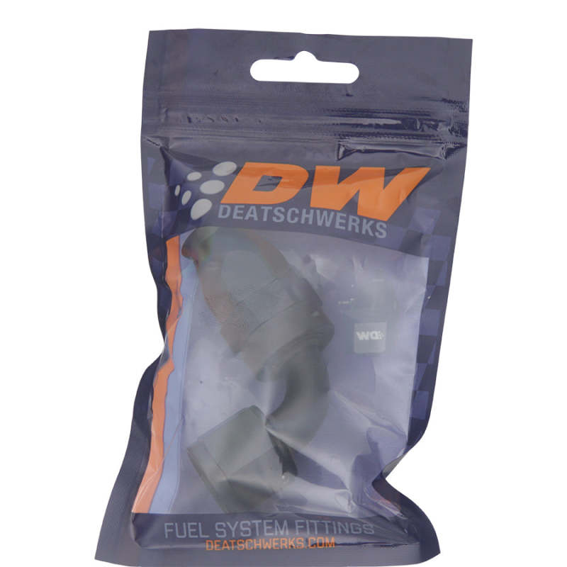 DeatschWerks 8AN Female Swivel 90-Degree Hose End PTFE (Incl 1 Olive Insert) - Anodized Matte Black DeatschWerks Fittings  AXOPROS