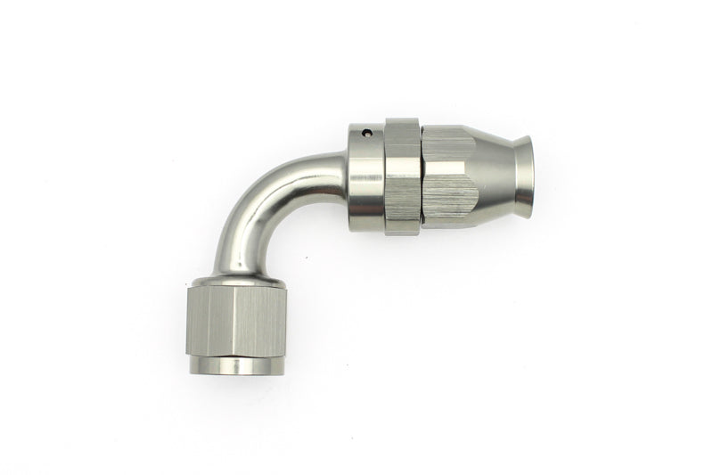 DeatschWerks 8AN Female Swivel 90-Degree Hose End PTFE (Incl. 1 Olive Insert) DeatschWerks Fittings  AXOPROS