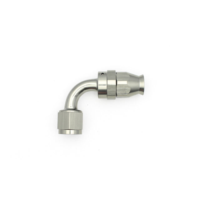 DeatschWerks 8AN Female Swivel 90-Degree Hose End PTFE (Incl. 1 Olive Insert) DeatschWerks Fittings  AXOPROS