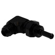 DeatschWerks 8AN Male Flare to 5/16in Male Barb Bulkhead Adapter 90-Degree - Anodized Matte Black DeatschWerks Fittings  AXOPROS