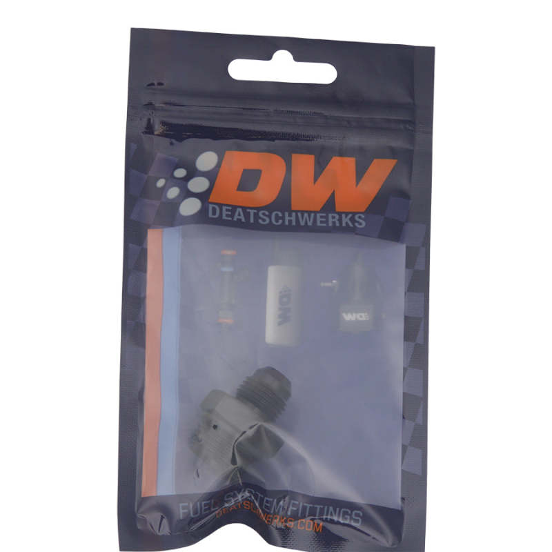 DeatschWerks 8AN ORB Male to 6AN Male Flare Adapter (Incl O-Ring) - Anodized Matte Black DeatschWerks Fittings  AXOPROS