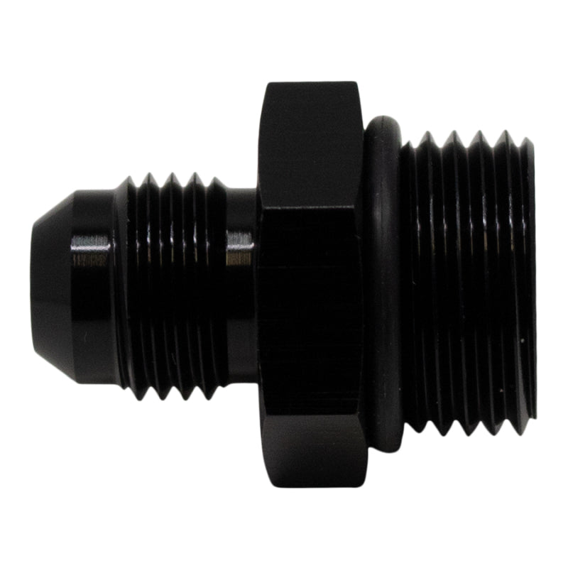 DeatschWerks 8AN ORB Male to 6AN Male Flare Adapter (Incl O-Ring) - Anodized Matte Black DeatschWerks Fittings  AXOPROS