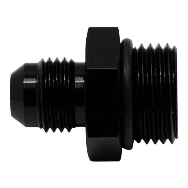 DeatschWerks 8AN ORB Male to 6AN Male Flare Adapter (Incl O-Ring) - Anodized Matte Black DeatschWerks Fittings  AXOPROS