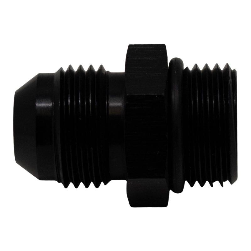 DeatschWerks 8AN ORB Male to 8AN Male Flare Adapter (Incl O-Ring) - Anodized Matte Black DeatschWerks Fittings  AXOPROS