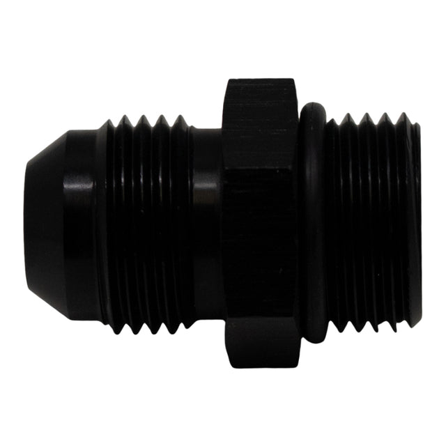 DeatschWerks 8AN ORB Male to 8AN Male Flare Adapter (Incl O-Ring) - Anodized Matte Black DeatschWerks Fittings  AXOPROS
