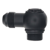 DeatschWerks 8AN ORB Male to 8AN Male Flare Low Profile 90-Degree Swivel - Anodized Matte Black DeatschWerks Fittings  AXOPROS