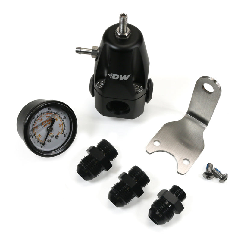 DeatschWerks DWR1000 AFPR + Pressure Gauge + 8AN Fittings - Anodized Black DeatschWerks Fuel Pressure Regulators  AXOPROS