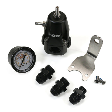 DeatschWerks DWR1000 AFPR + Pressure Gauge + 8AN Fittings - Anodized Black DeatschWerks Fuel Pressure Regulators  AXOPROS