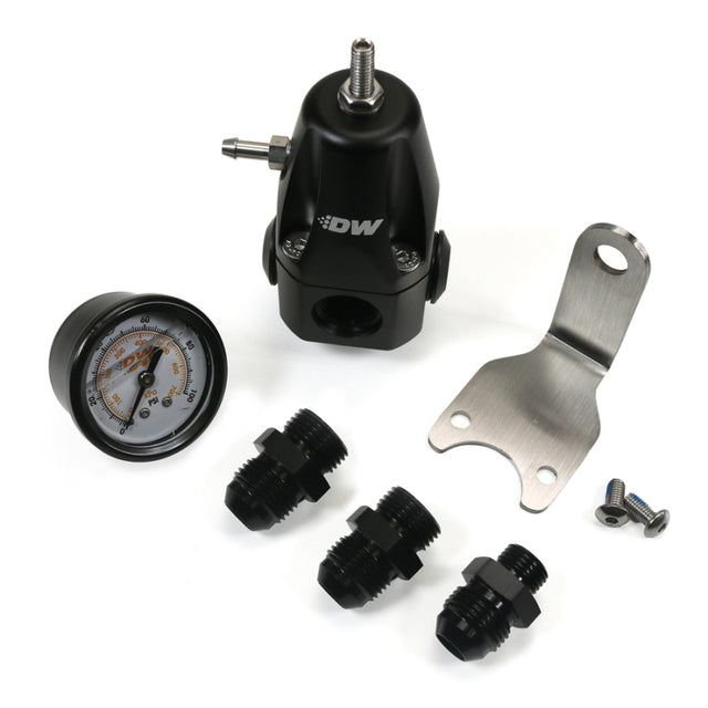 DeatschWerks DWR1000 AFPR + Pressure Gauge + 8AN Fittings - Anodized Black DeatschWerks Fuel Pressure Regulators  AXOPROS