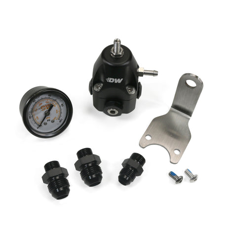 DeatschWerks DWR1000C AFPR + Pressure Gauge + 6AN & 8AN fittings - Anodized Black DeatschWerks Fuel Pressure Regulators  AXOPROS