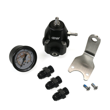 DeatschWerks DWR1000C AFPR + Pressure Gauge + 6AN Fittings - Anodized Black DeatschWerks Fuel Pressure Regulators  AXOPROS