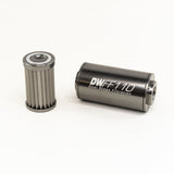 DeatschWerks Stainless Steel 10AN 10 Micron Universal Inline Fuel Filter Housing Kit (110mm) DeatschWerks Fuel Filters  AXOPROS