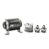 DeatschWerks Stainless Steel 6AN 10 Micron Universal Inline Fuel Filter Housing Kit (70mm) DeatschWerks Fuel Filters  AXOPROS