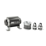 DeatschWerks Stainless Steel 8AN 10 Micron Universal Inline Fuel Filter Housing Kit (70mm) DeatschWerks Fuel Filters  AXOPROS